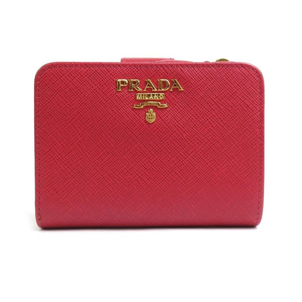 Prada Bi fold Wallet Leather Red - Picture 1 of 5